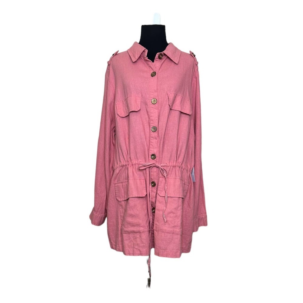 JustFab Pink Button-Up Jacket - Picture 12 of 13
